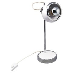 Retro 1970s Gorgeous White Eyeball Table Lamp by Veneta Lumi, Made in Italy