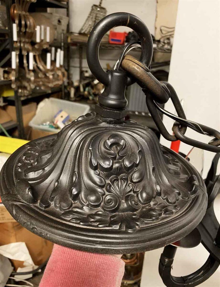 1970s Gothic Black Wrought Iron Chandelier with Red Candle ...
