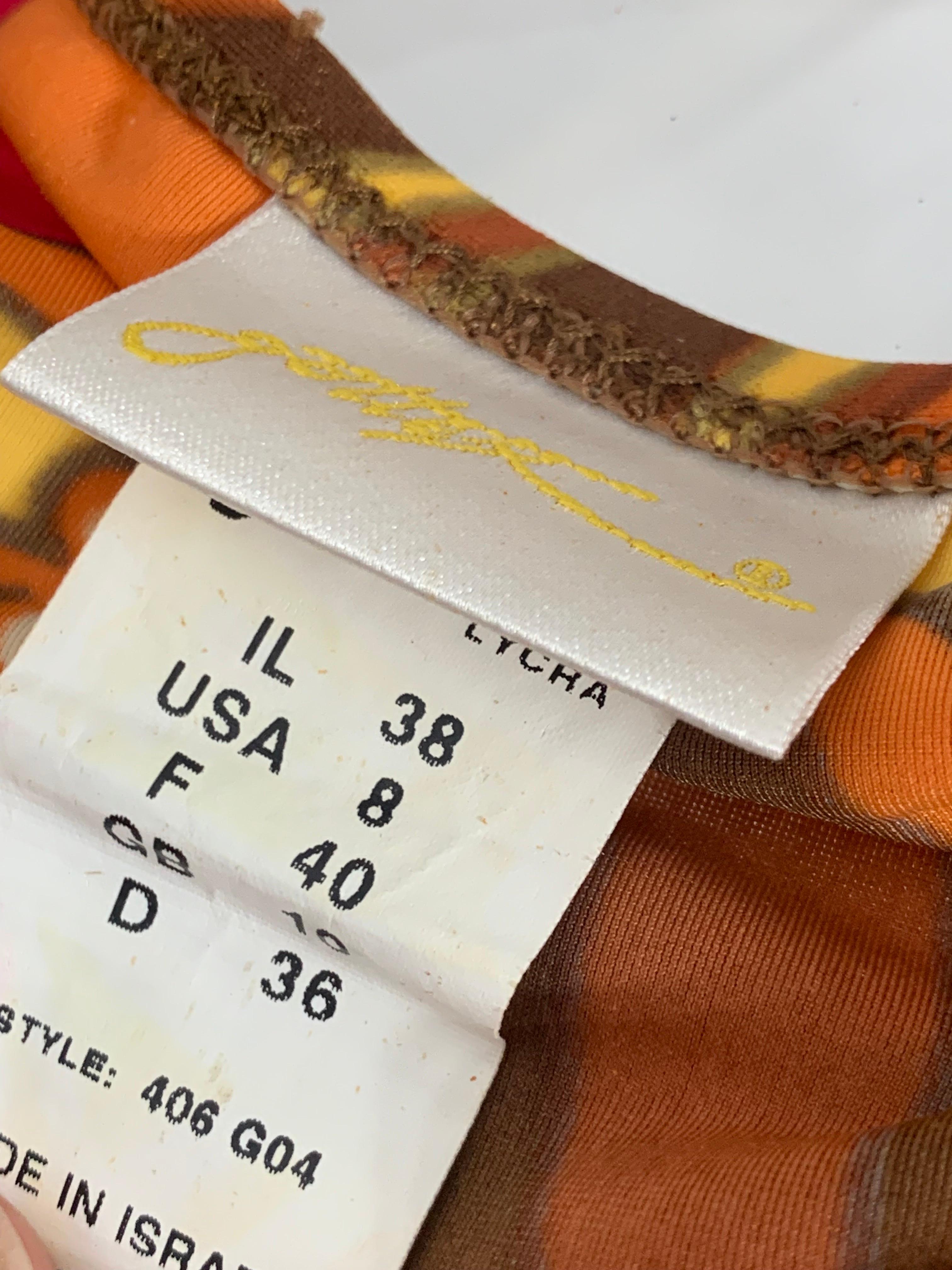 1970er Gottex Stylized Floral 2-Piece Bikini Swimsuit in Brown Copper und Orange im Angebot 12