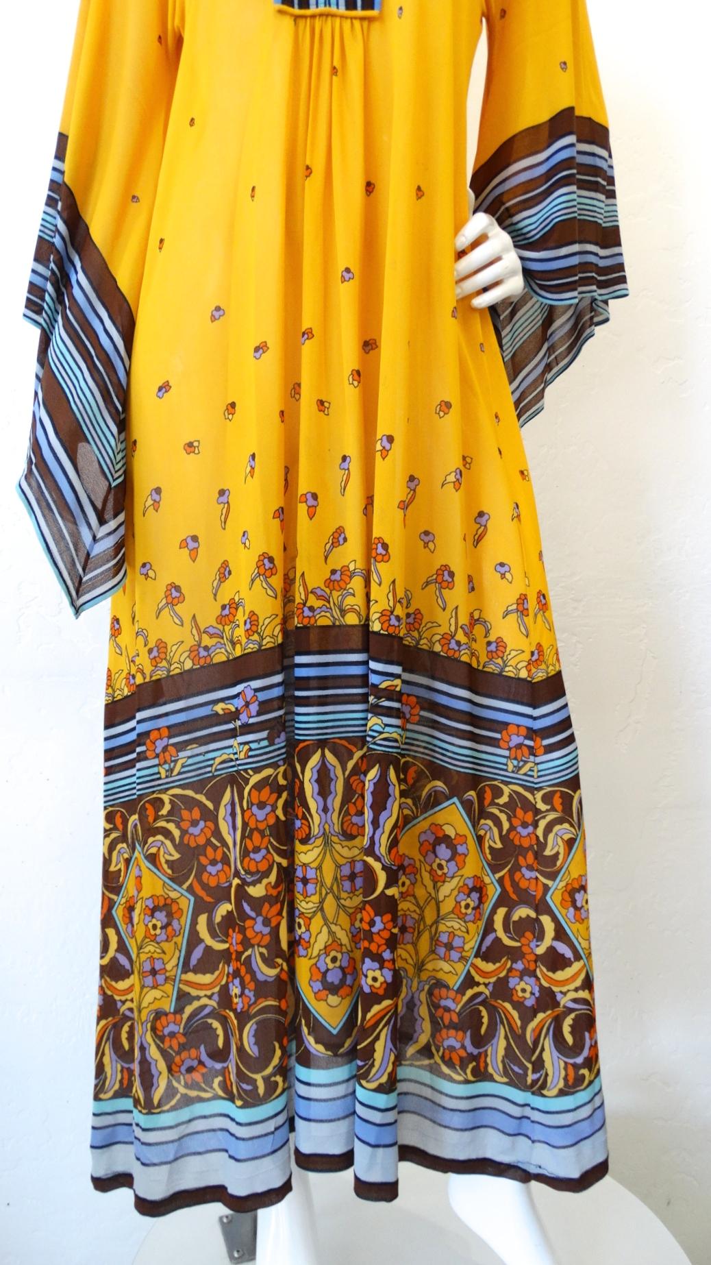 Gottex 1970s Yellow Angel Wing Kaftan Dress For Sale at 1stDibs ...