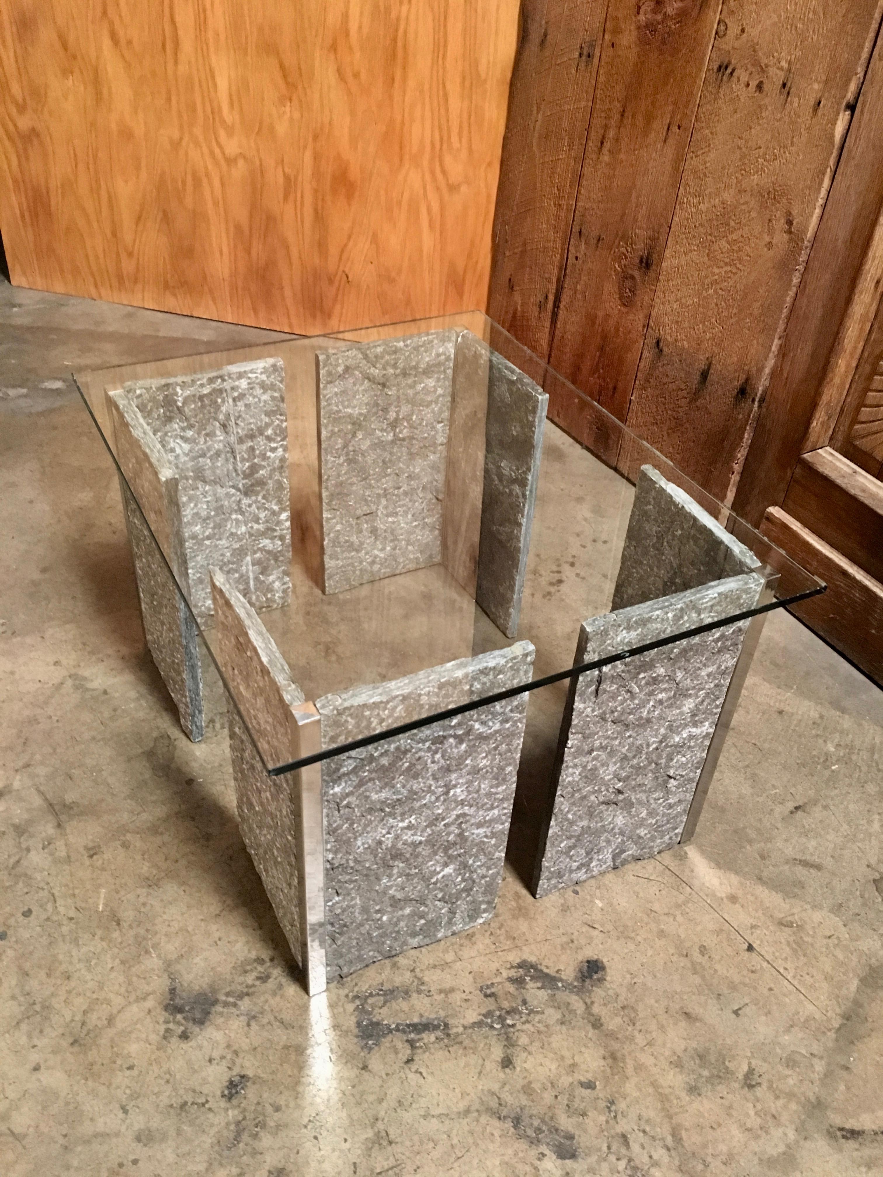 1970s Granite and Chrome End Tables 4