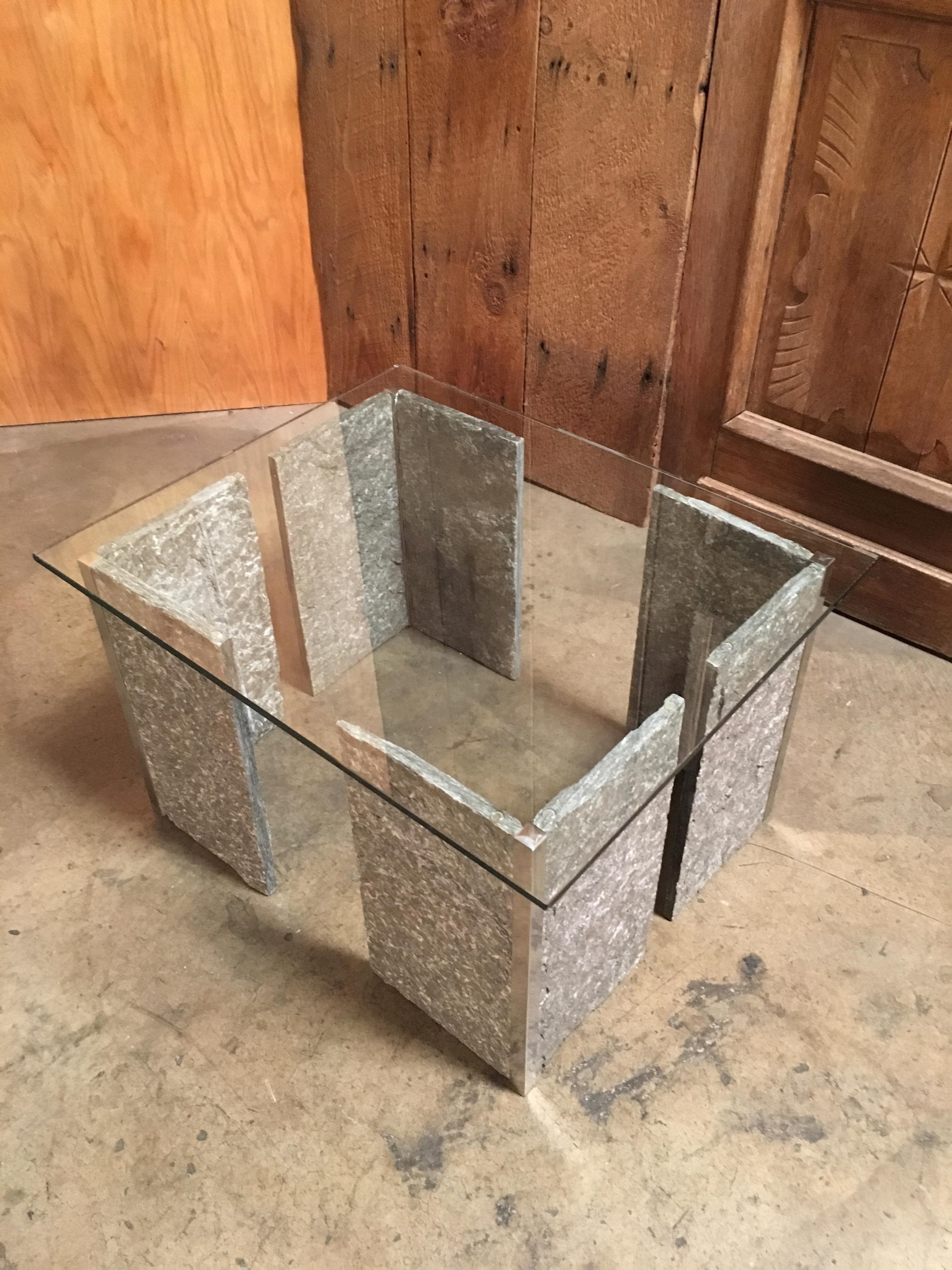 1970s Granite and Chrome End Tables 7