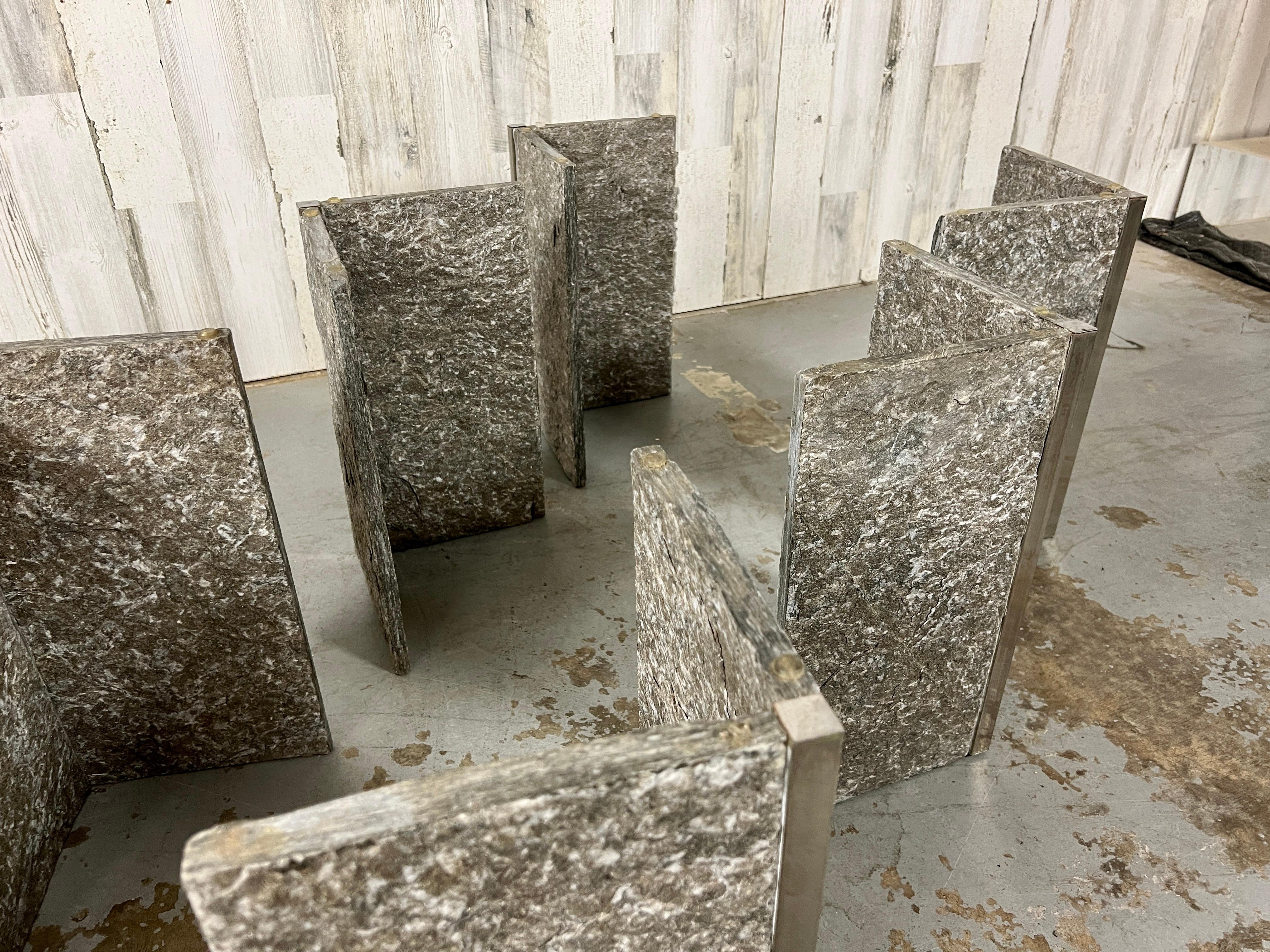 Tables d'extrémité granit et chrome des années 1970 en vente 8