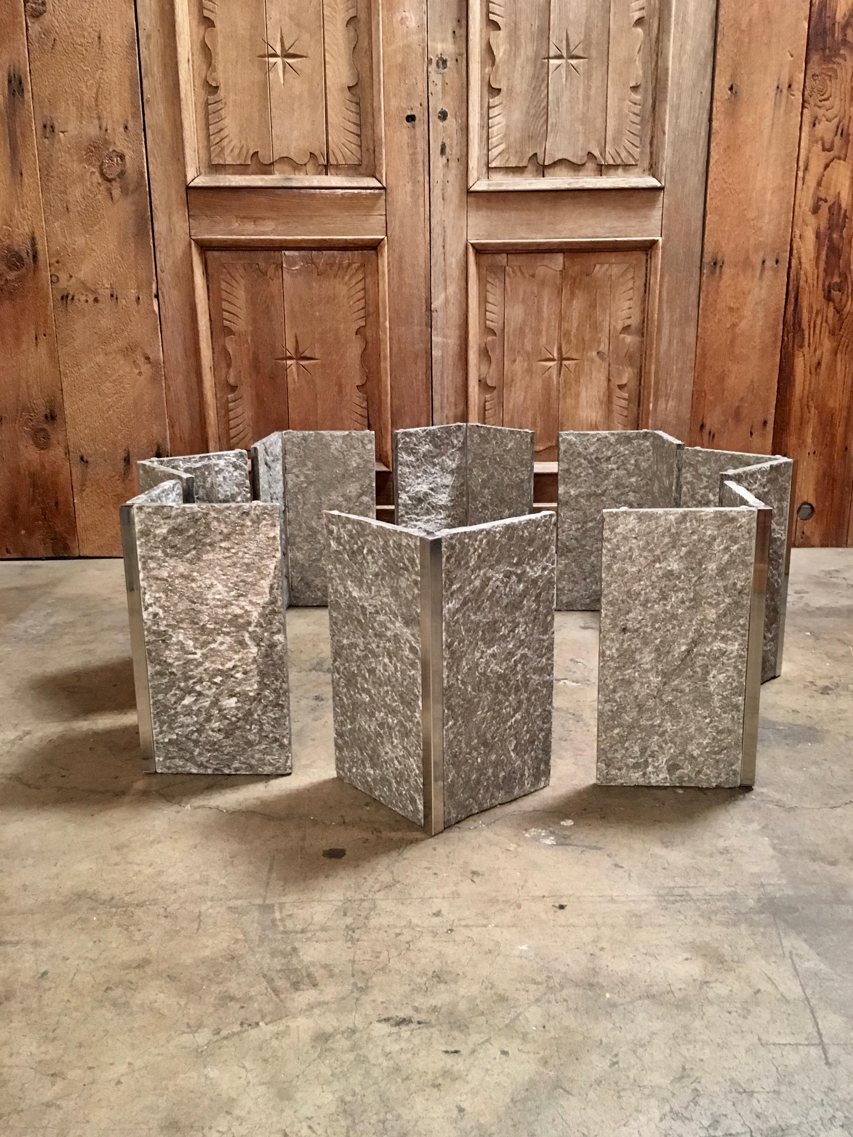 1970s Granite and Chrome End Tables 12