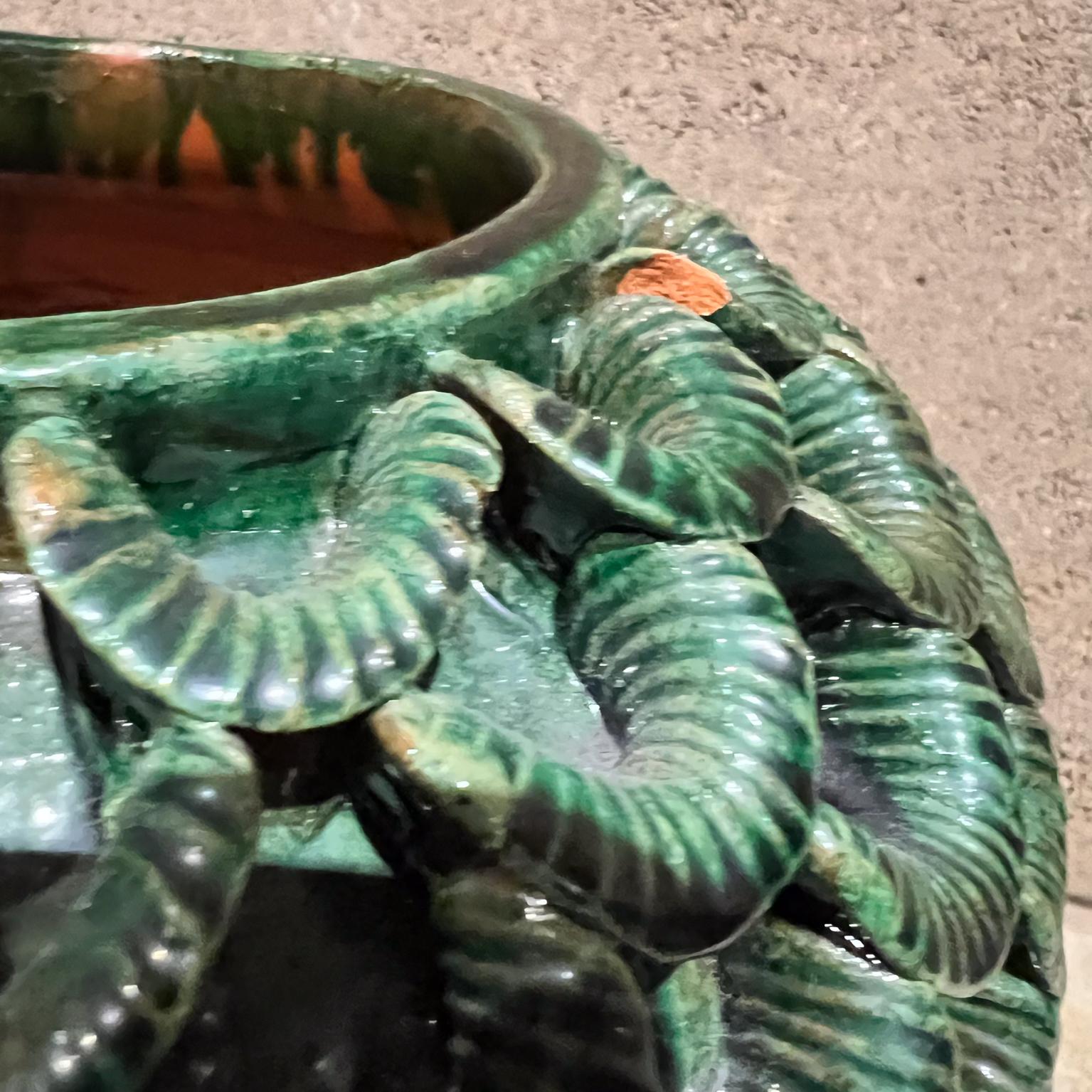 1970s Green Art Pottery Vase Piña Ceramics Michoacán Mexico For Sale 6