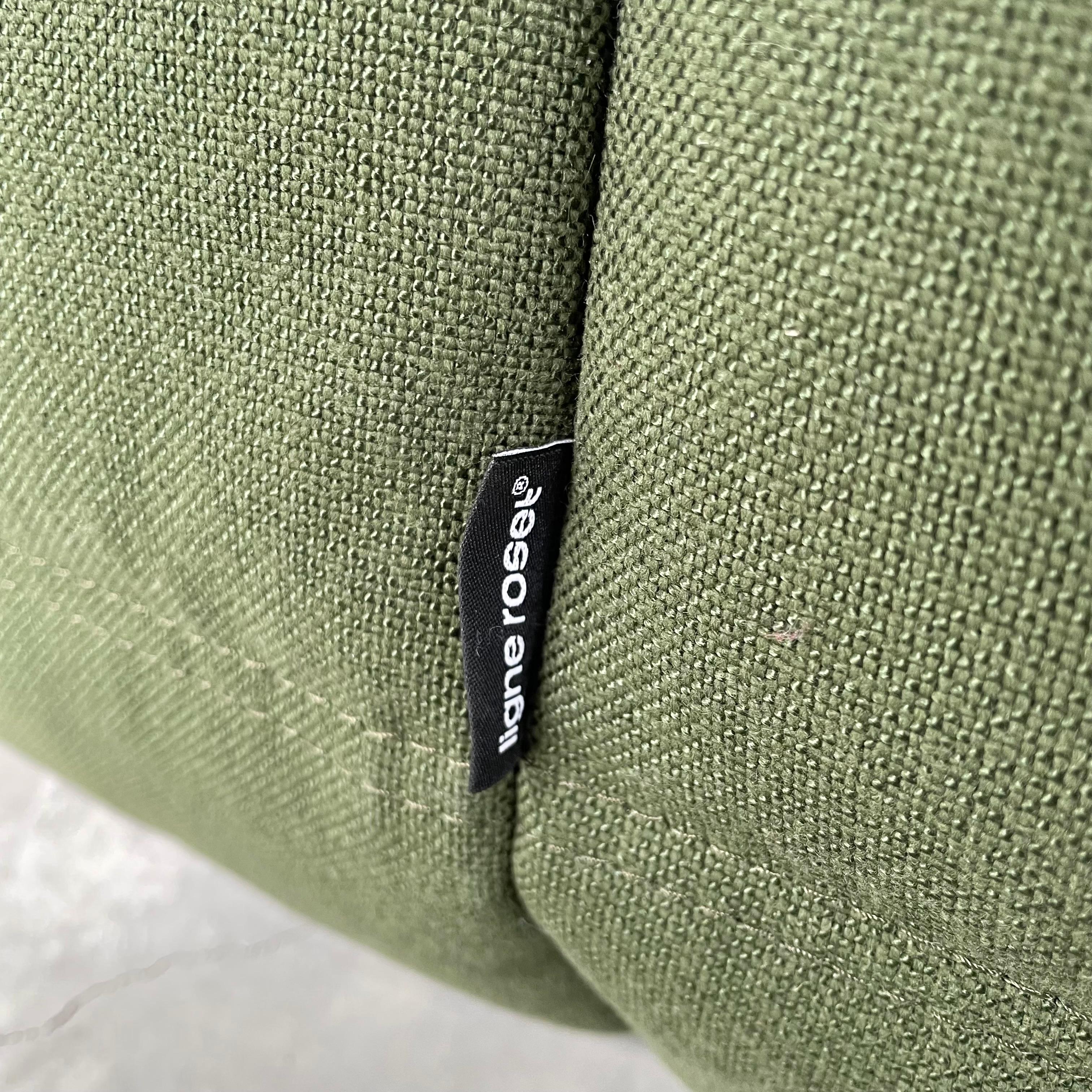 1970s Green Canvas 3 Seater Togo by Ligne Roset 4