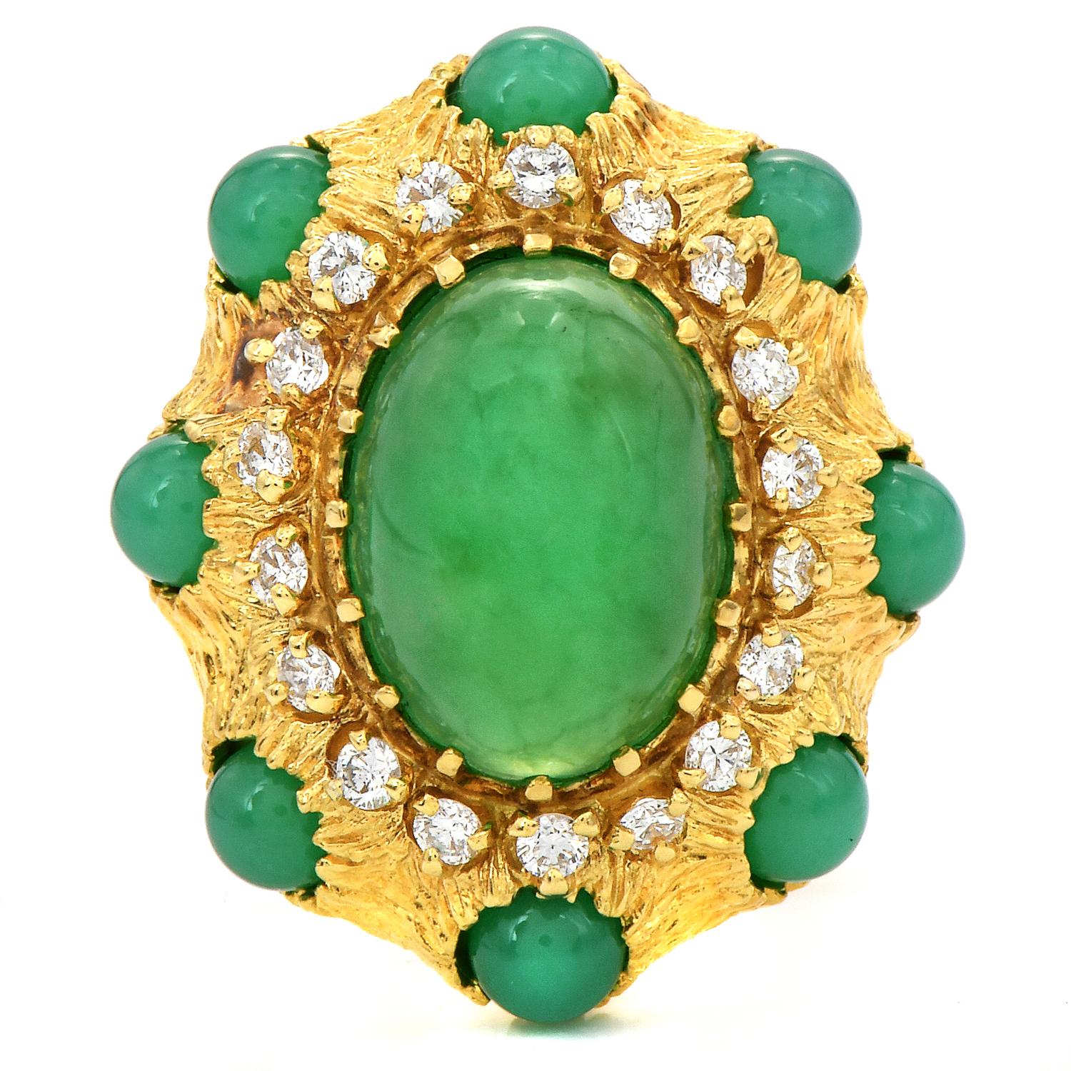 green chalcedony ring