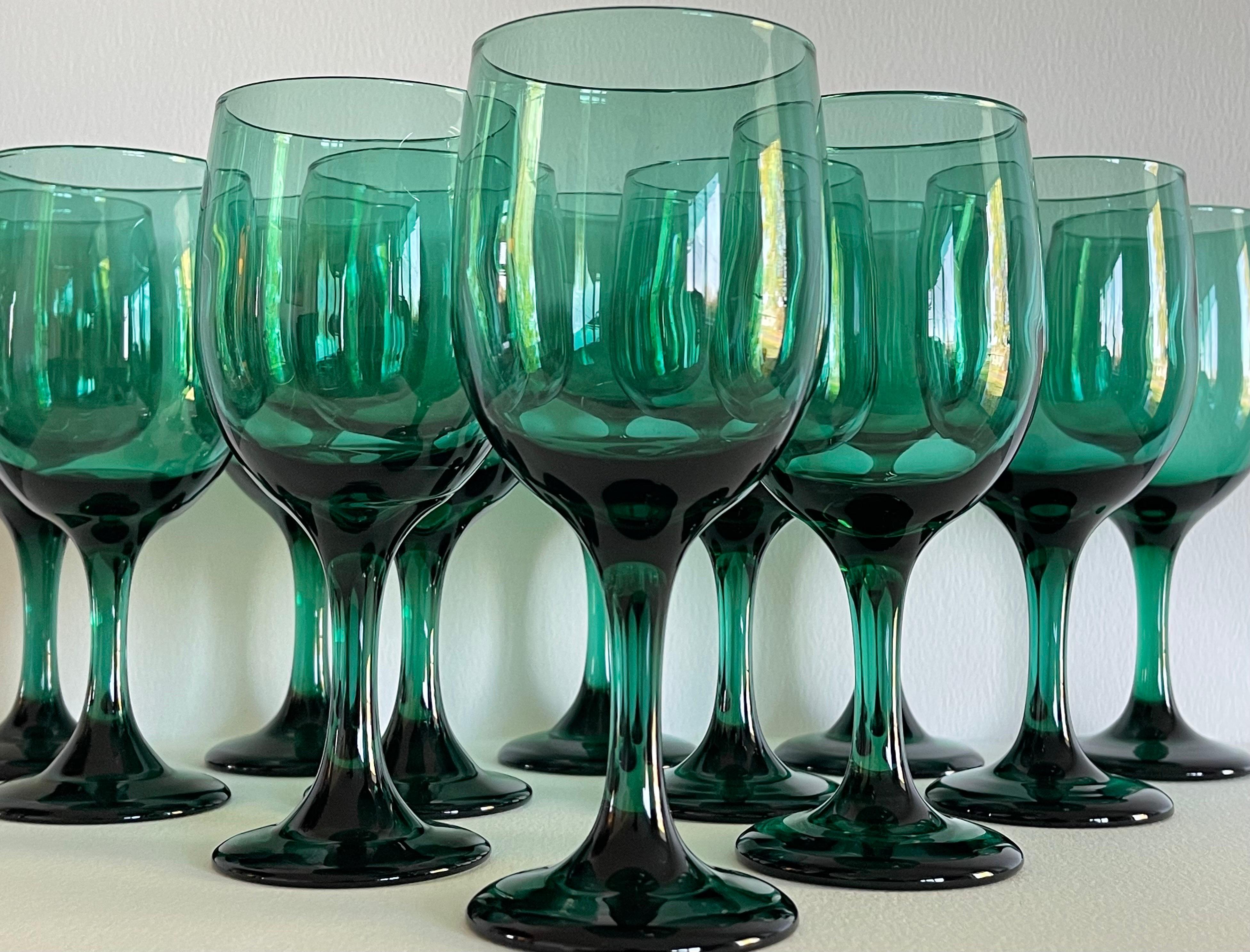 1970's green glassware