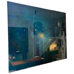 1970s Green Lacquered Panel
