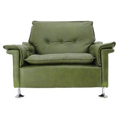 1970s Green Leather Armchair, Germany