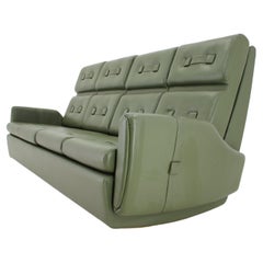 Vintage 1970s Green Leatherette 3-Seater Sofa, Czechoslovakia