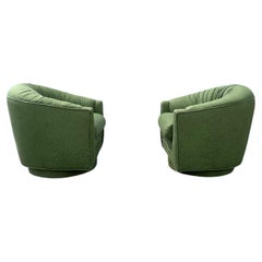 1970 Greene & Greene Milo Baughman Swivel Chairs, Set of 2
