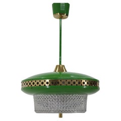 1970s Green Space Age Metal Pendant by LUDIB Bratislava, Czechoslovakia