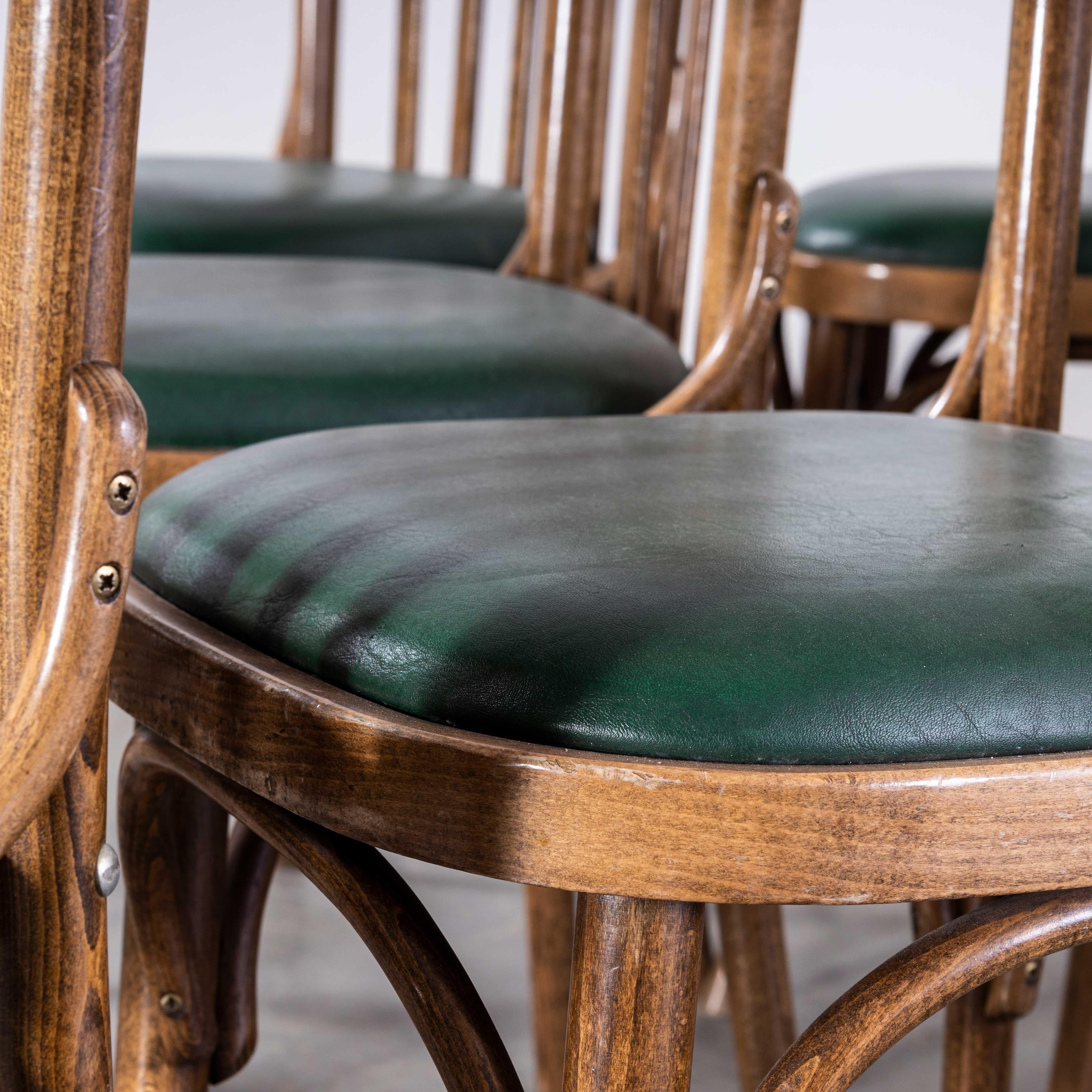 1970s Green Upholstered Bentwood Dining Chair, Set of Thirteen at 1stDibs