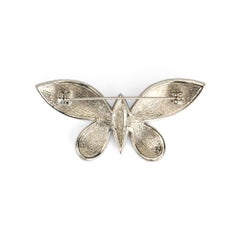 1970s Grosse Silver Diamante Butterfly Brooch
