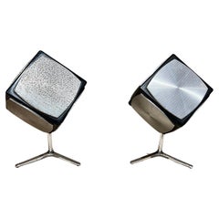 Boîte à cubes Grundig des années 1970  Ensemble de conférenciers futuristes Mid Century Modern