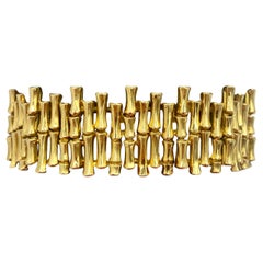 1970s Gübelin 18k gold bamboo bracelet