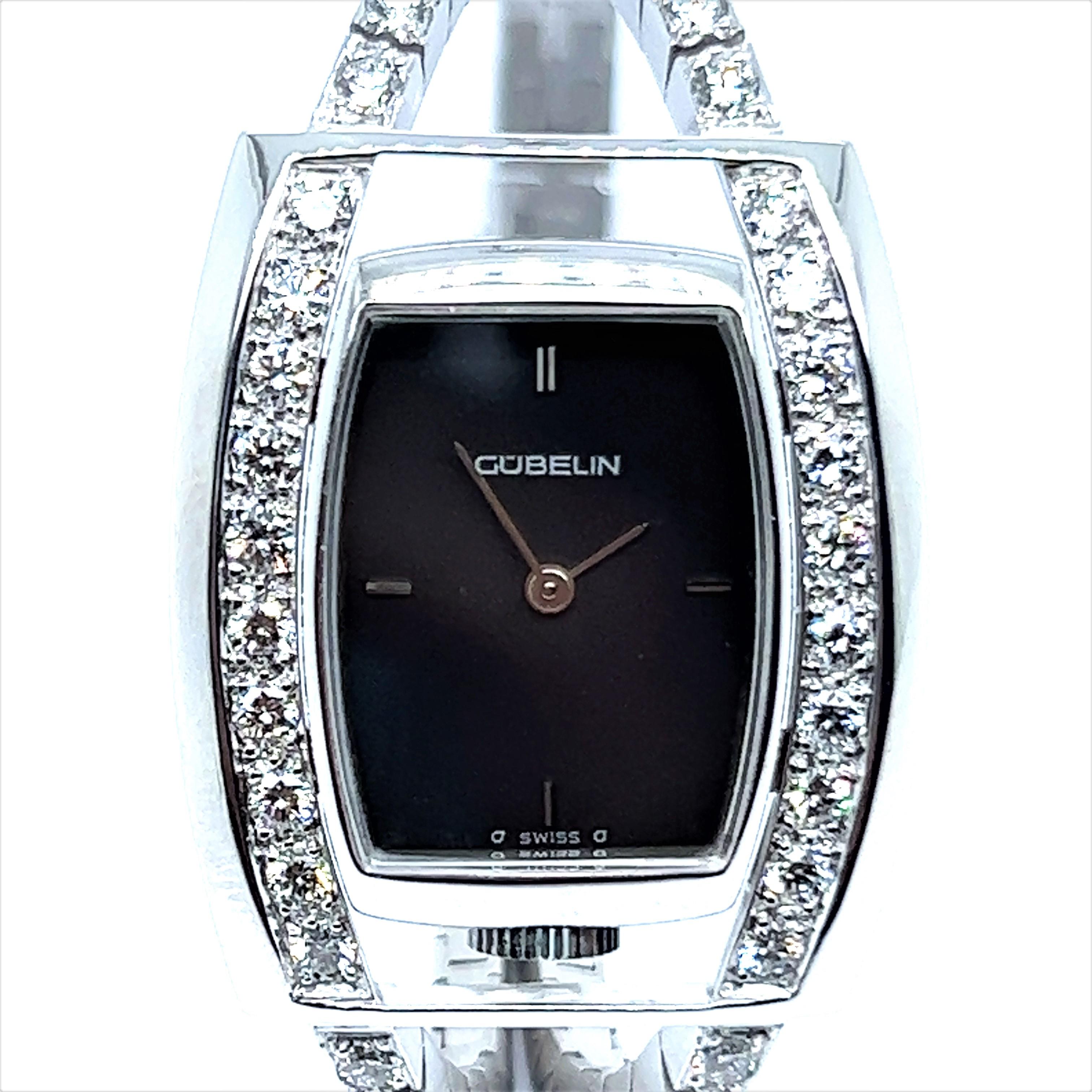 1970s Gubelin Ladies Watch in 18 Karat White Gold In Good Condition For Sale In Lucerne, CH