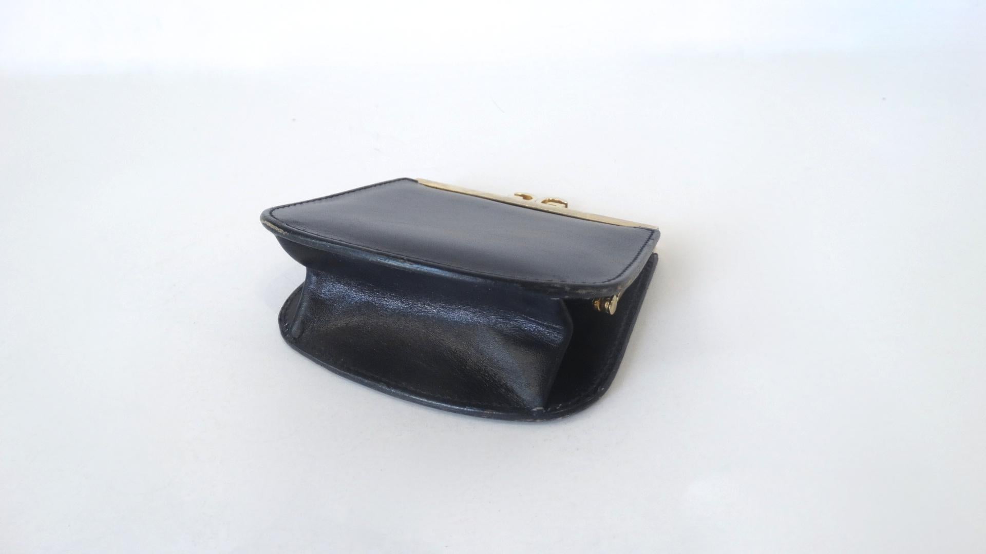 1970s Gucci Black Leather Coin Purse 2