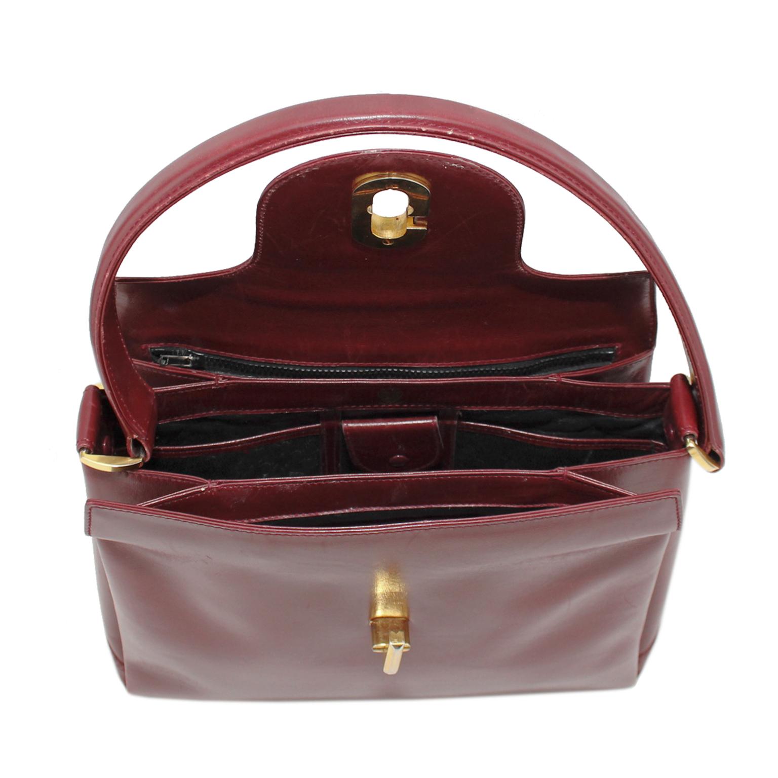 bordeaux leather bag