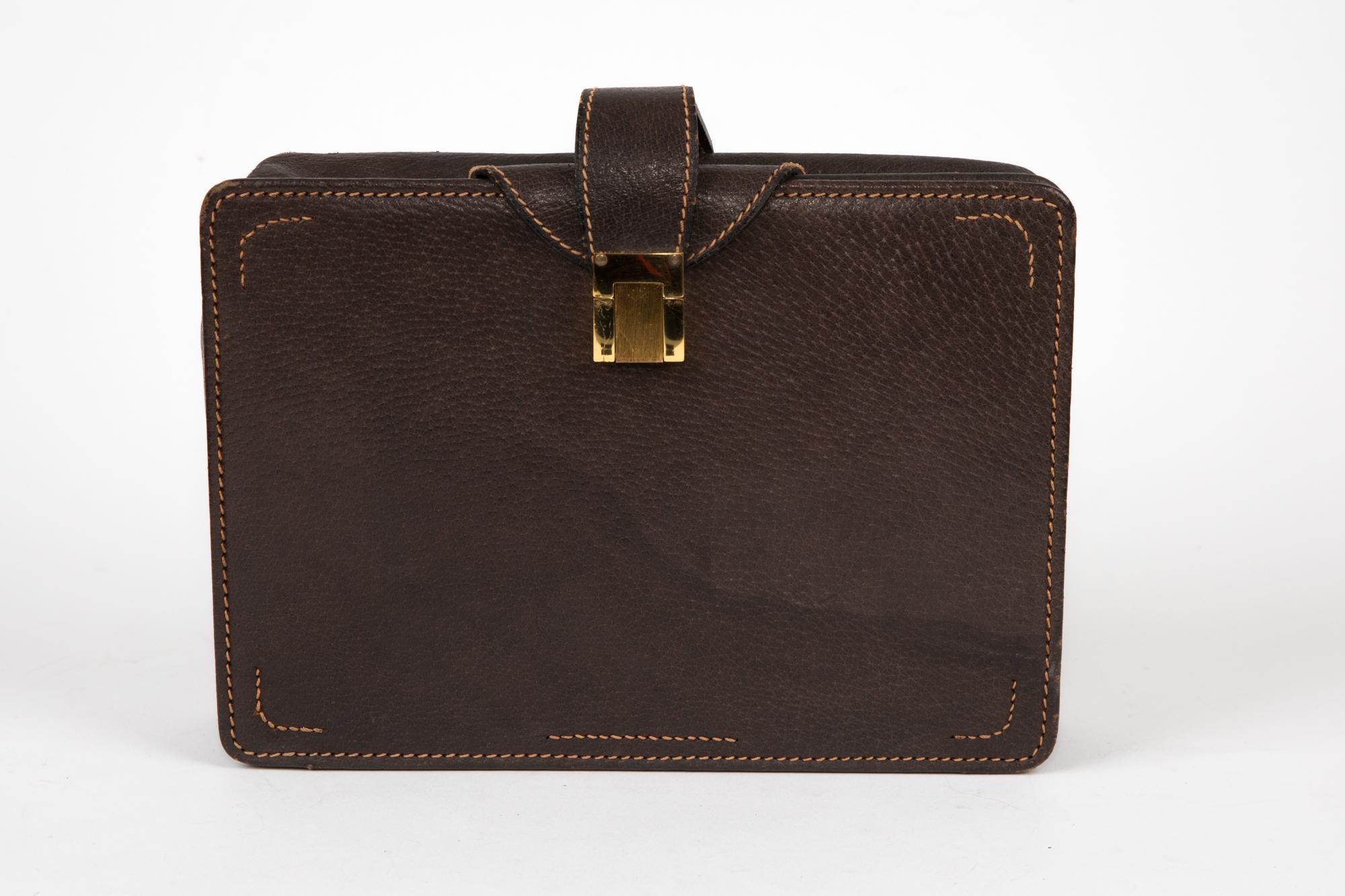 1970er Gucci Braunes Leder Vanity Travel Kit im Angebot 5