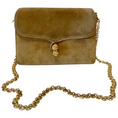 Retro 1970s Gucci Brown Suede Shoulder Bag