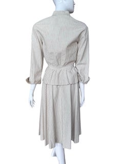 1970s Gucci Cotton Striped Skirt Set