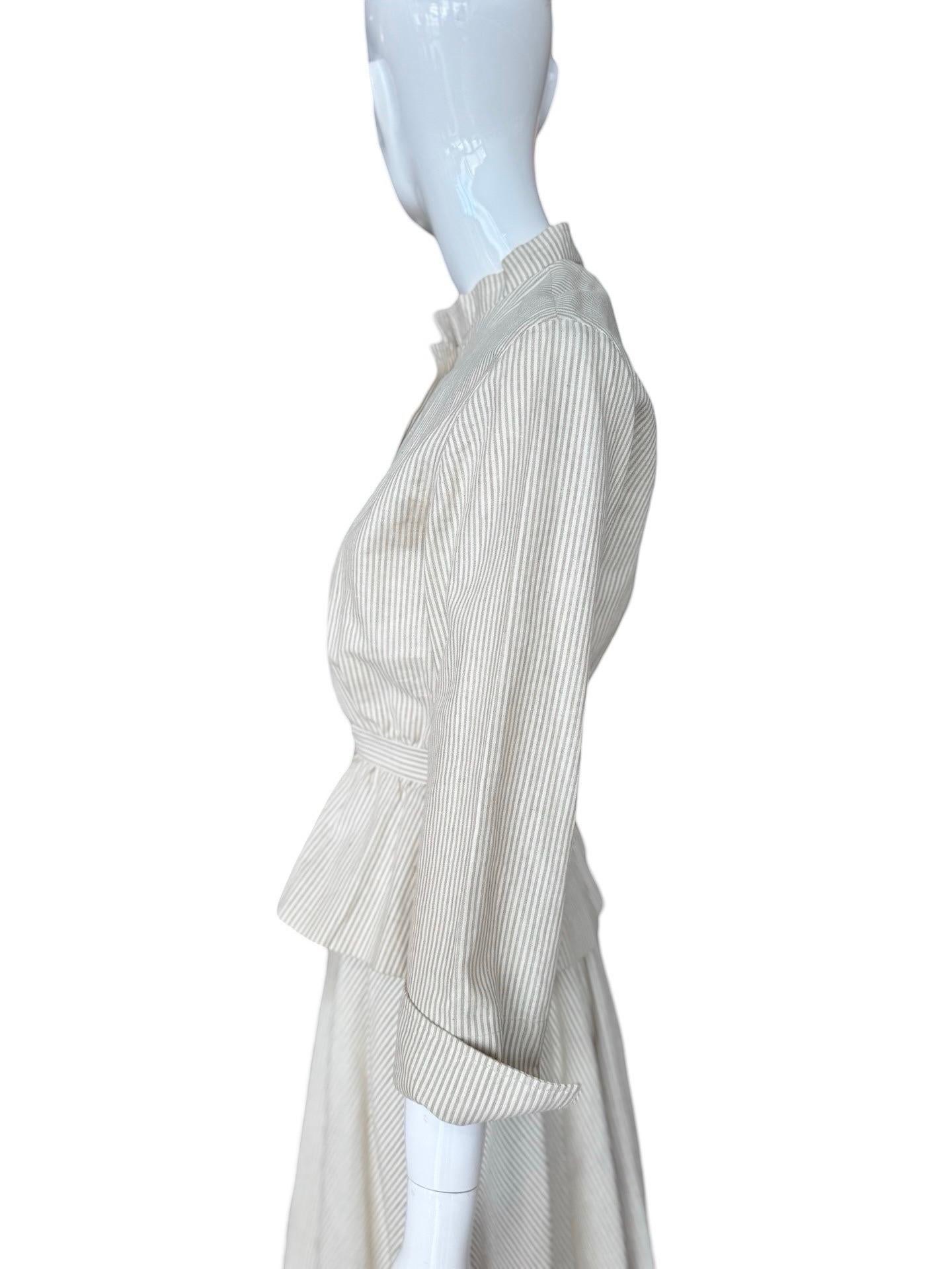 Women's 1970s Gucci Cotton Striped Skirt Set For Sale