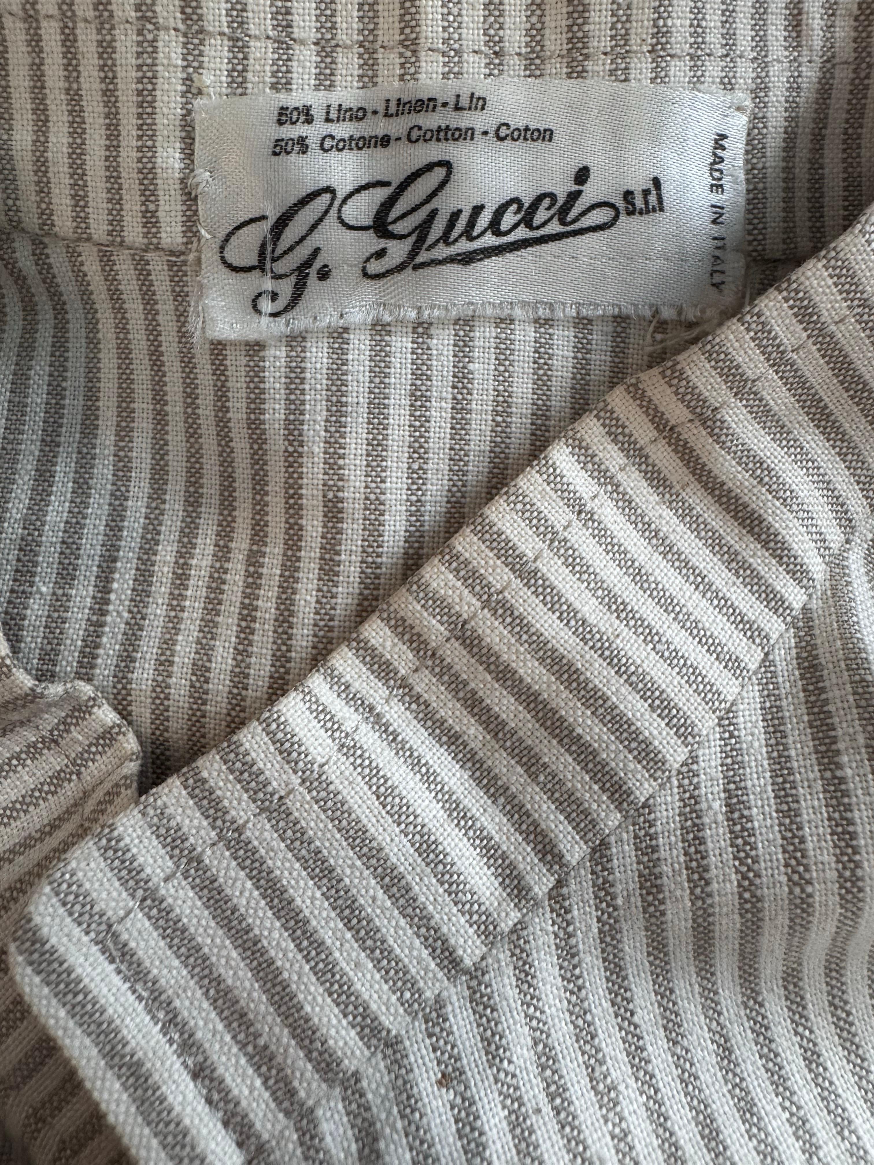 1970s Gucci Cotton Striped Skirt Set For Sale 4