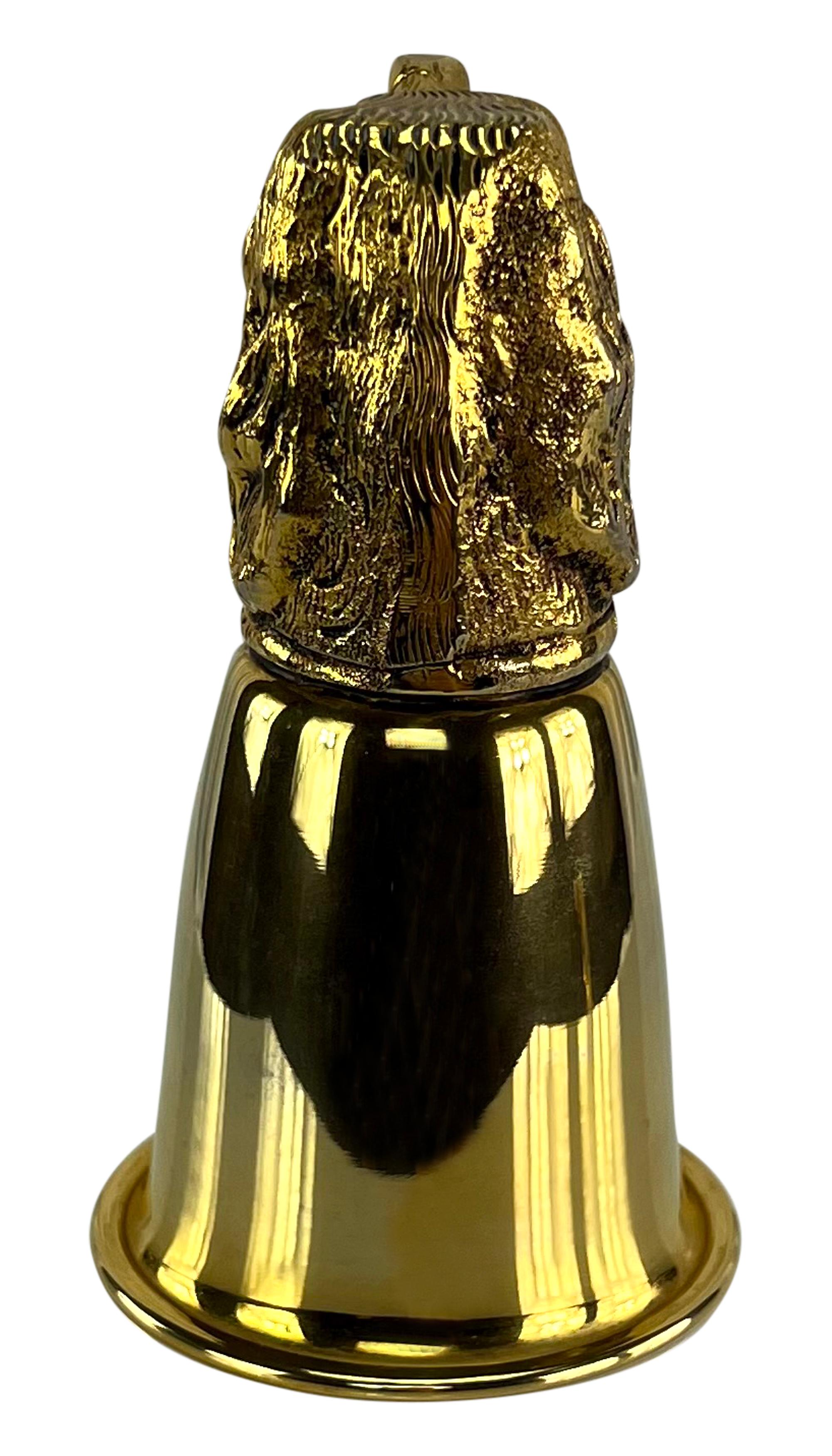 1970s Gucci Dog Figural Gold Wash Hunting Set of Two Cup Pair For Sale 8