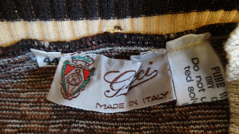 1970s Gucci Equestrian Logo Wool Sweater Vest at 1stDibs