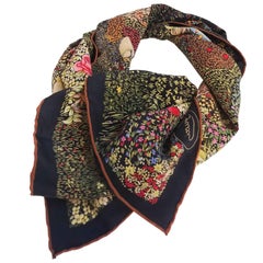 Vintage 1970's Gucci Floral Silk Scarf