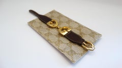 1970s Gucci "GG" Logo Leather Bracelet