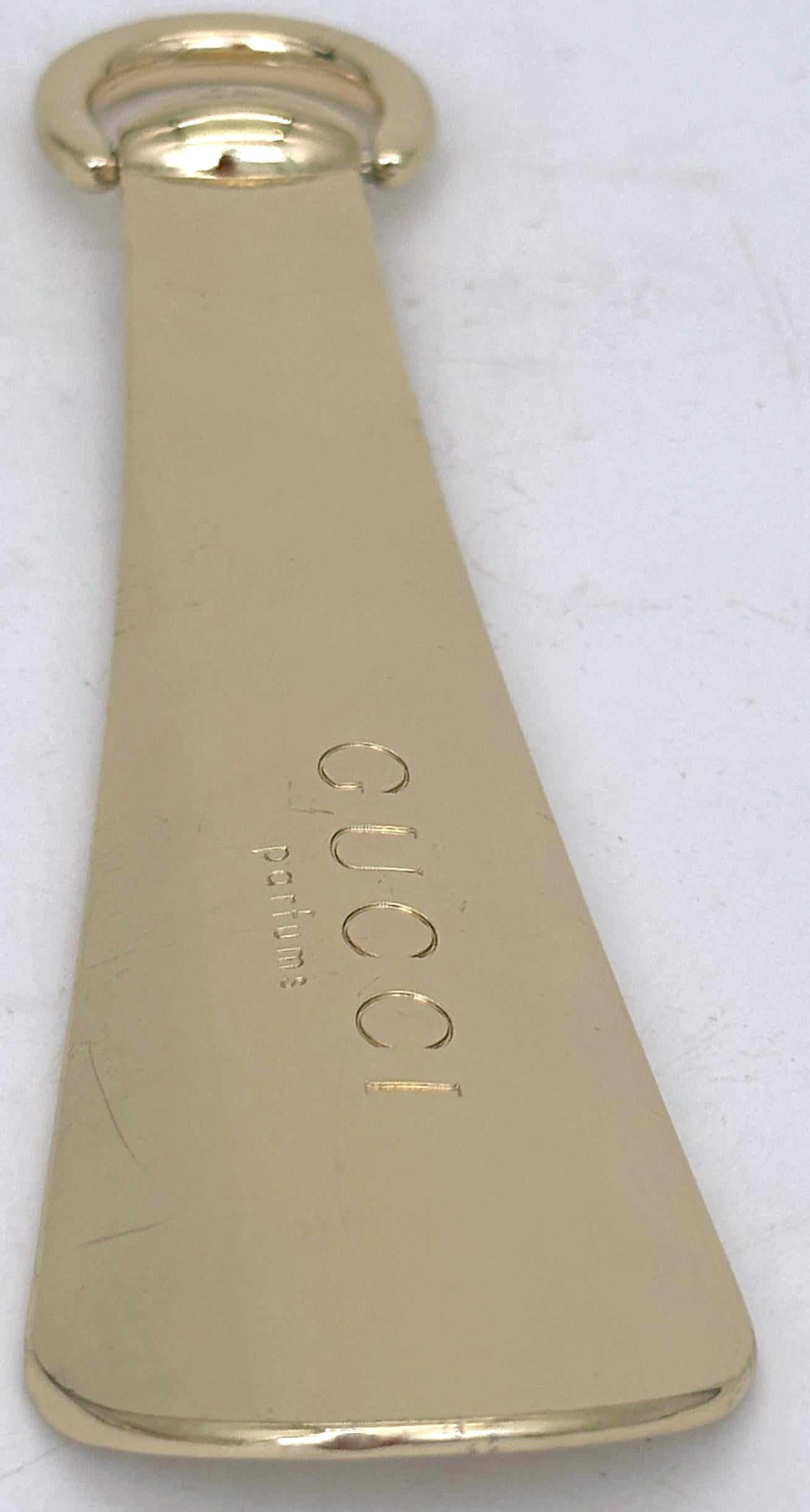 Similoro Calzascarpe in ottone dorato di Gucci degli anni '70 con anello con morsetto oscillante, Italia in vendita