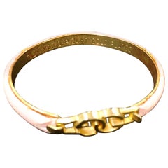 Vintage 1970s Gucci Gold and Pink Snakeskin Bangle