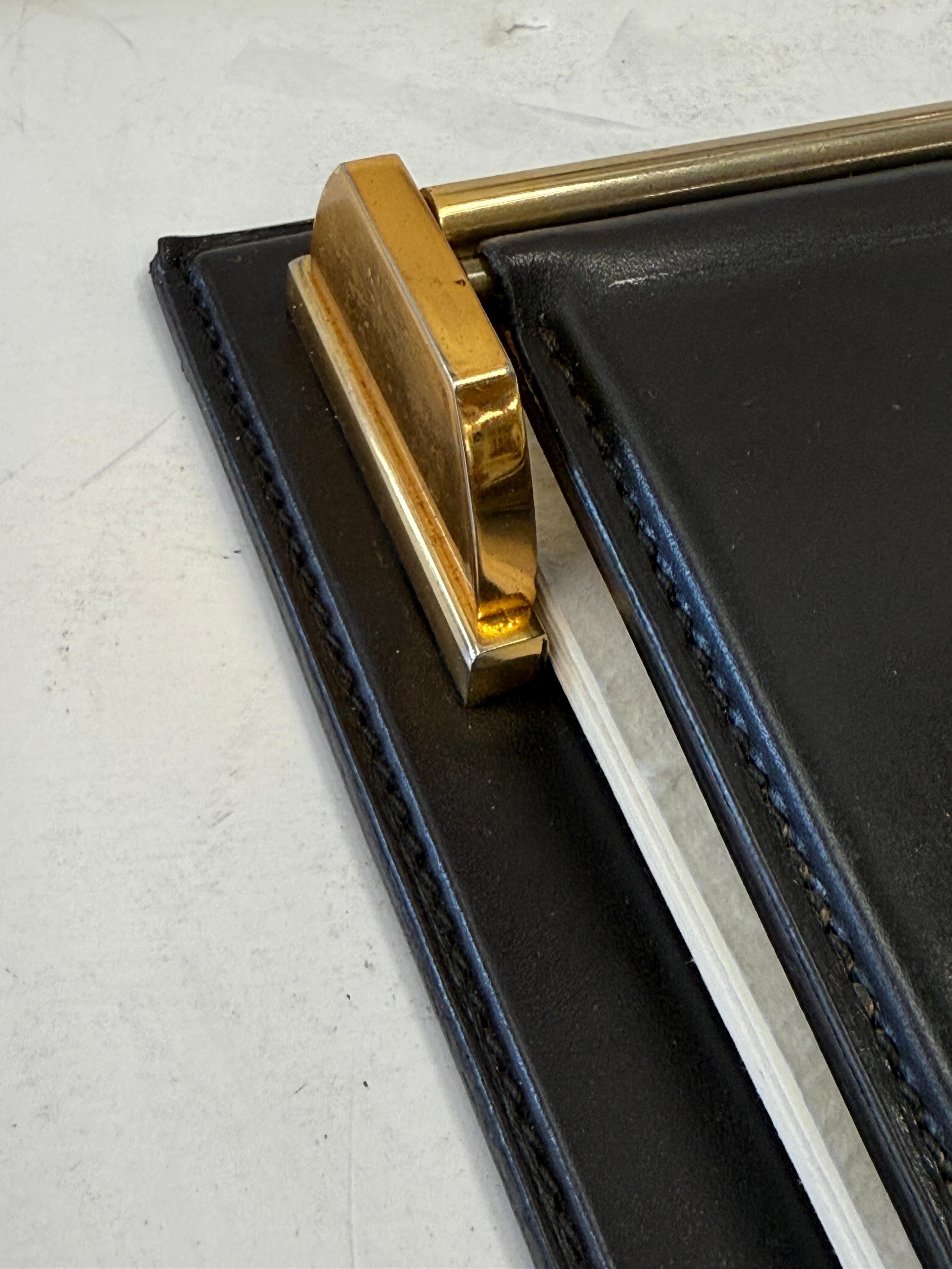 1970's Gucci Leder Schreibtisch Set Notizblock und Stifthalter im Angebot 4