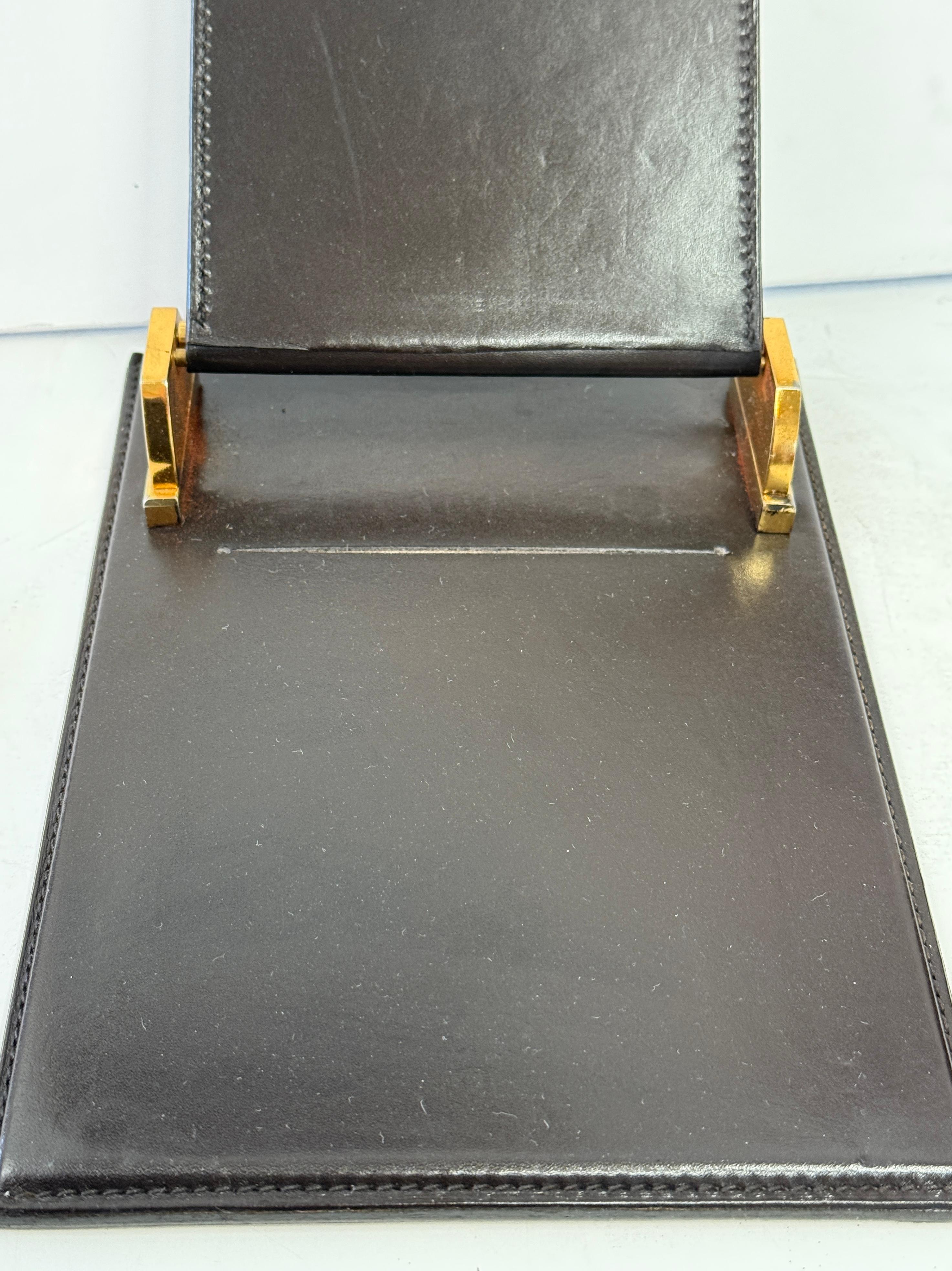1970's Gucci Leder Schreibtisch Set Notizblock und Stifthalter im Angebot 8