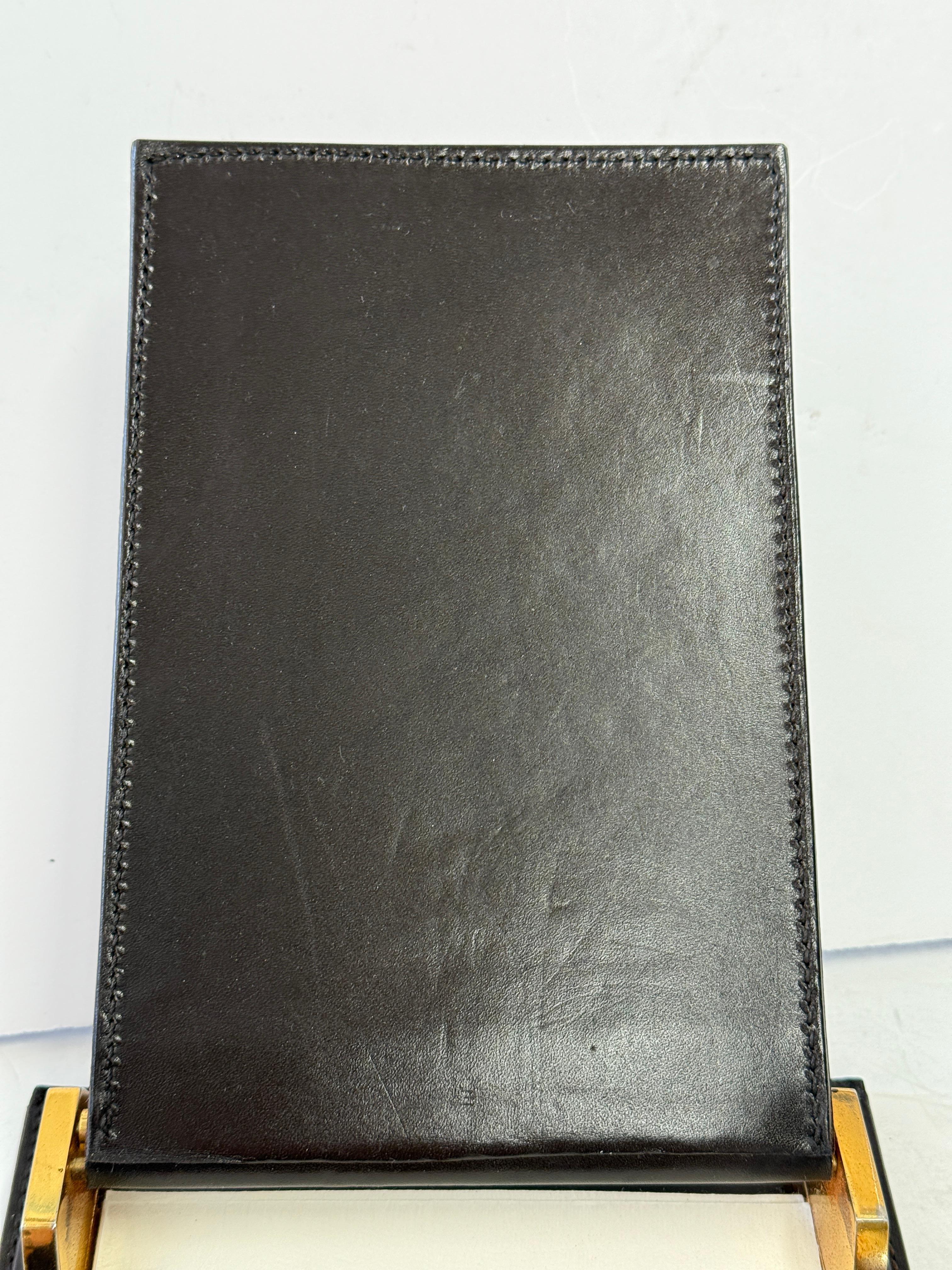 1970's Gucci Leder Schreibtisch Set Notizblock und Stifthalter im Angebot 9