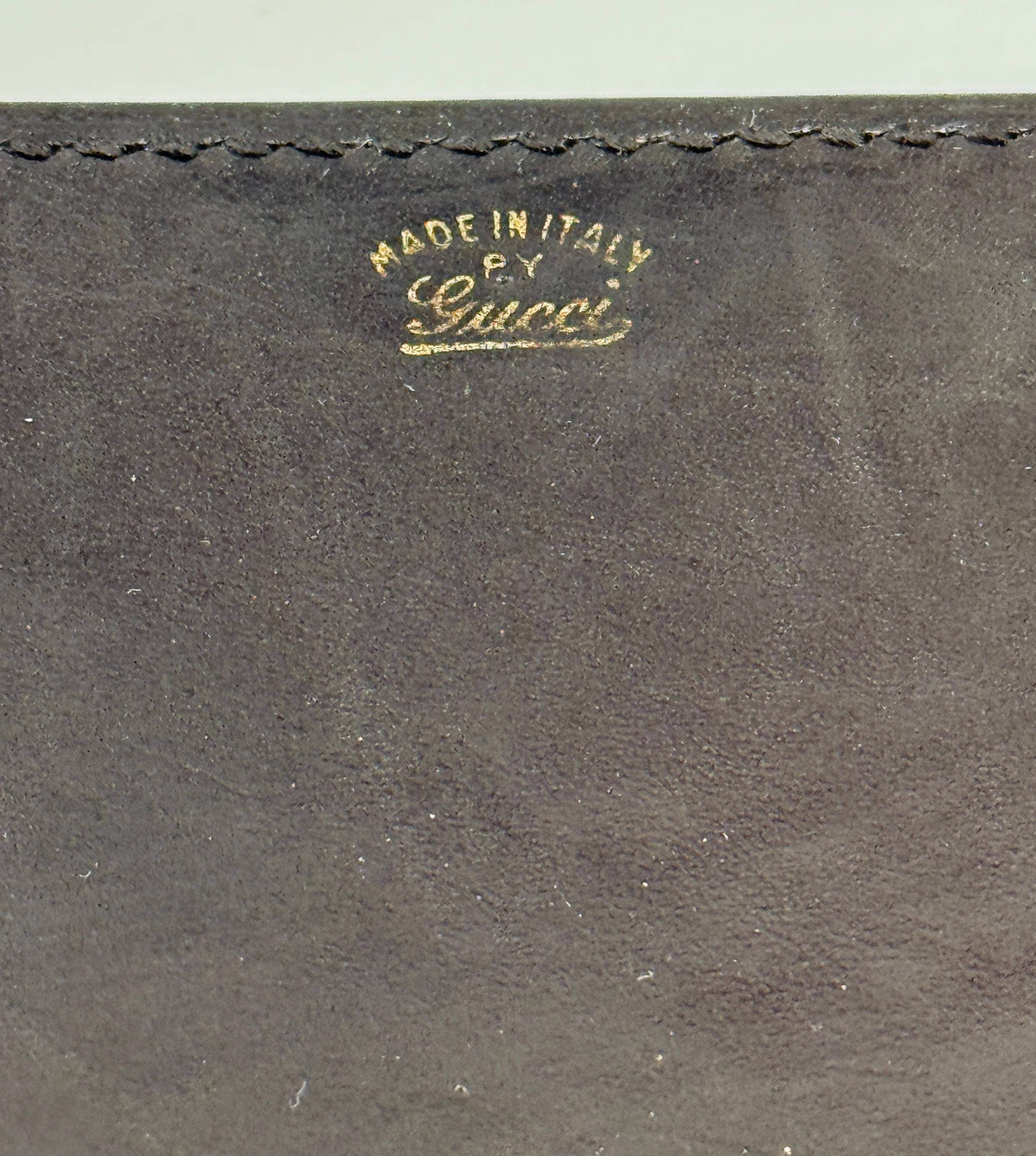1970's Gucci Leder Schreibtisch Set Notizblock und Stifthalter im Angebot 11