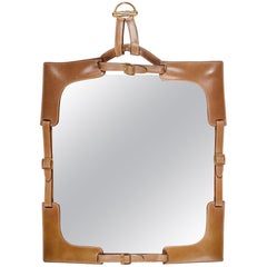 Vintage 1970s Gucci Leather Framed Mirror