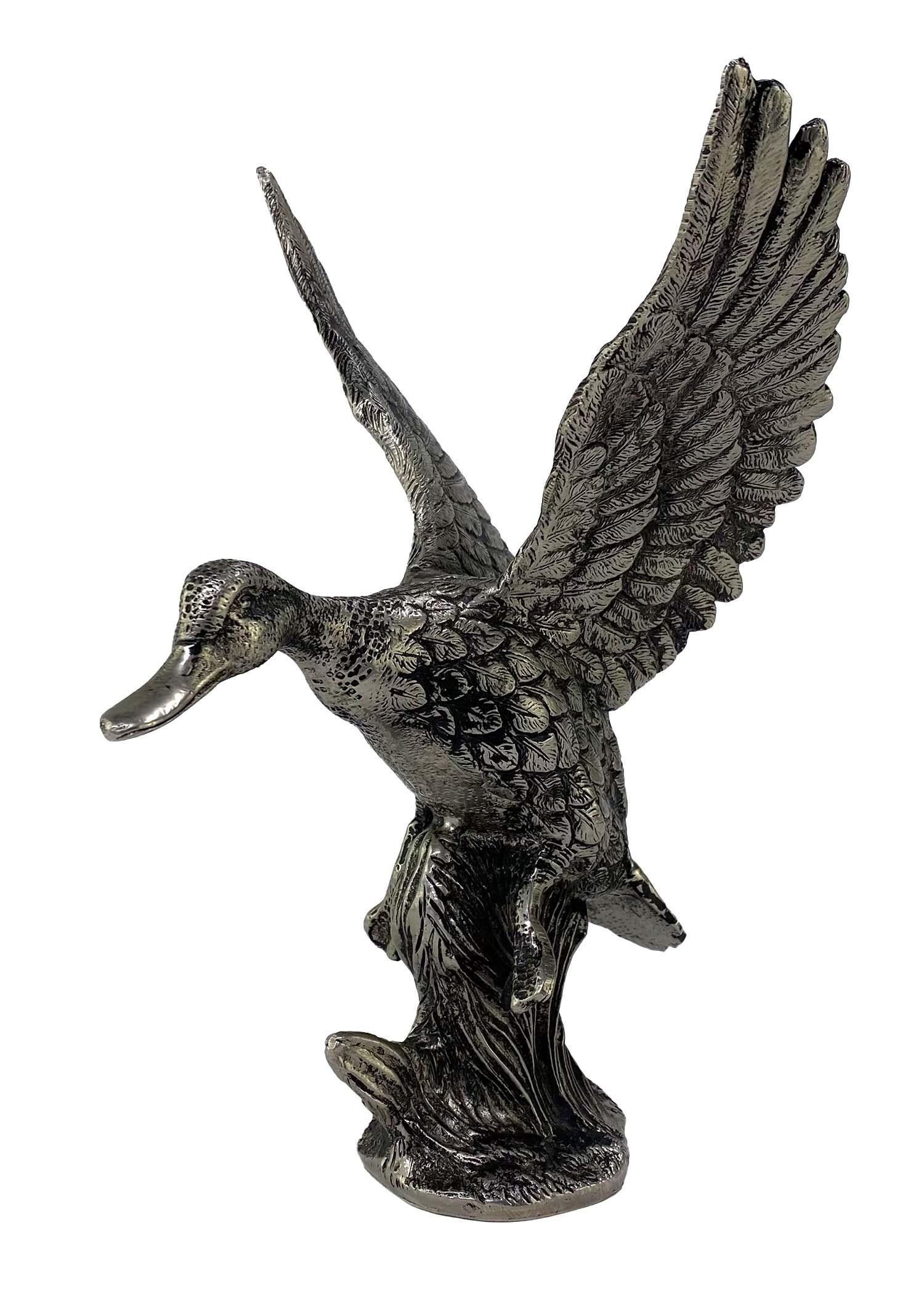 Black 1970s Gucci Mallard Duck Figural Metal Sculpture Pair For Sale