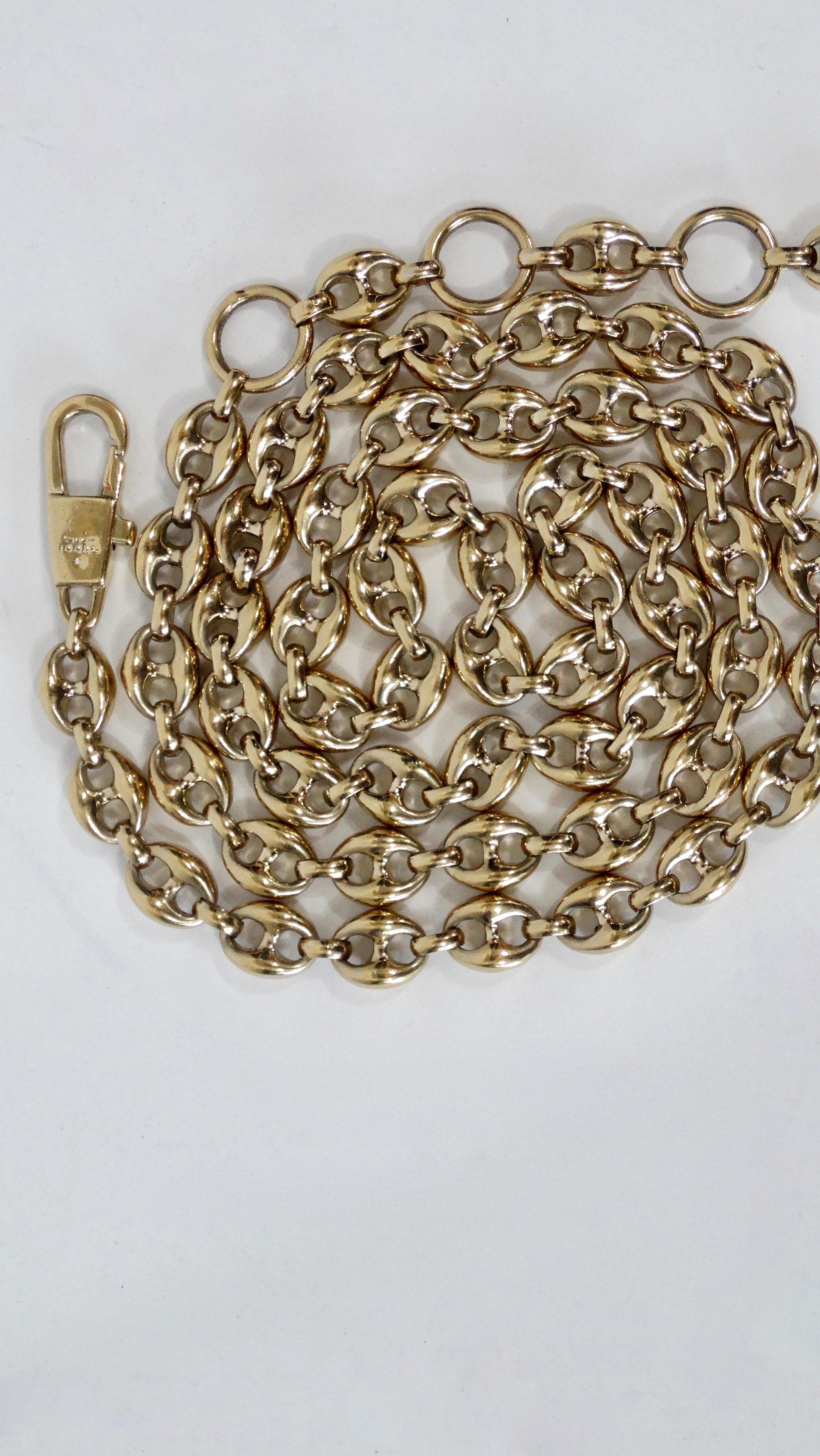 Women's or Men's 1970s Gucci Mariner Link Chain Logo Belt  