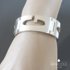 1970s Gucci Midcentury Modernist Silver Link Bracelet
