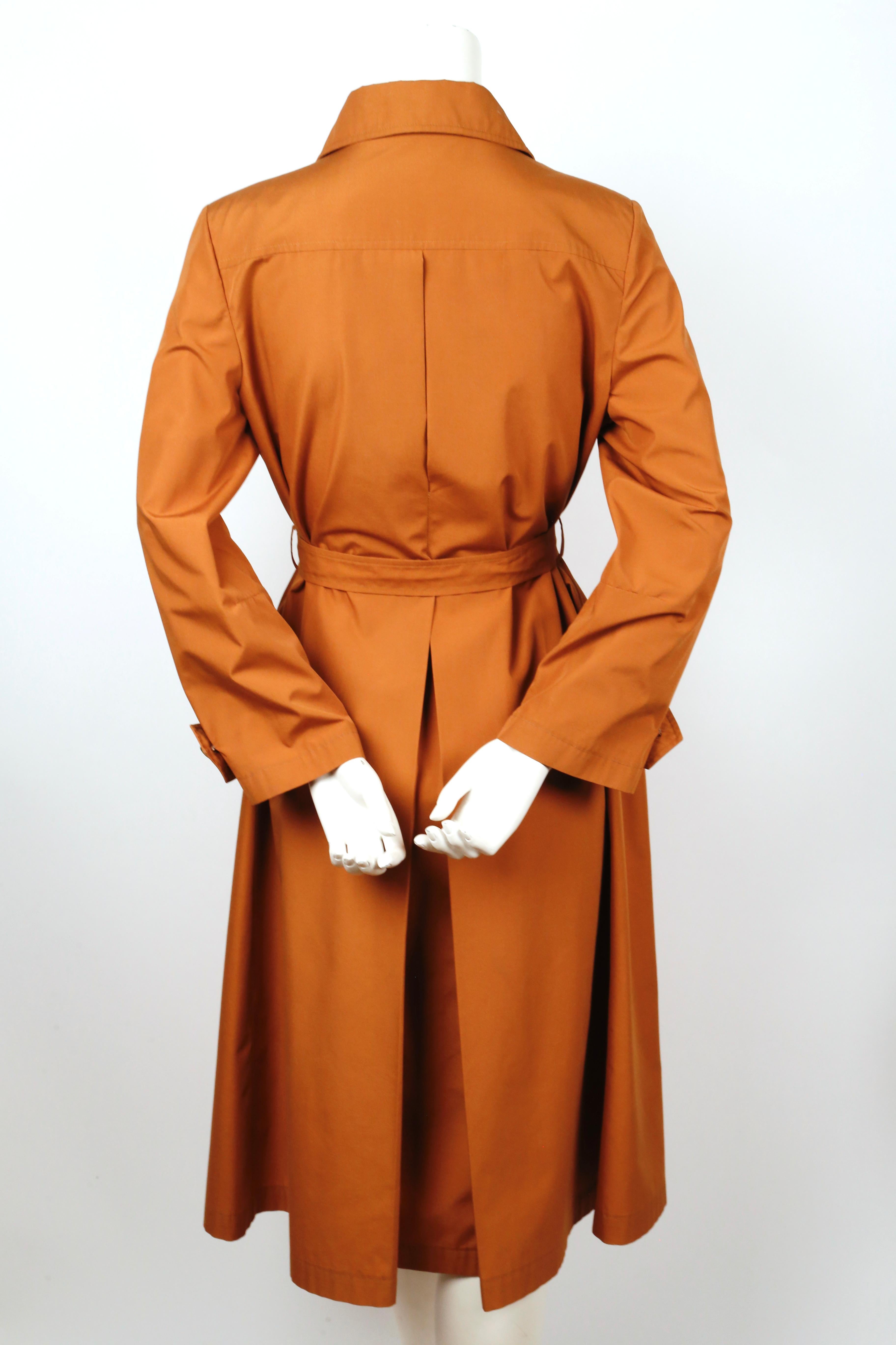 Women's 1970's GUCCI rust trench coat with enameled GG buttons