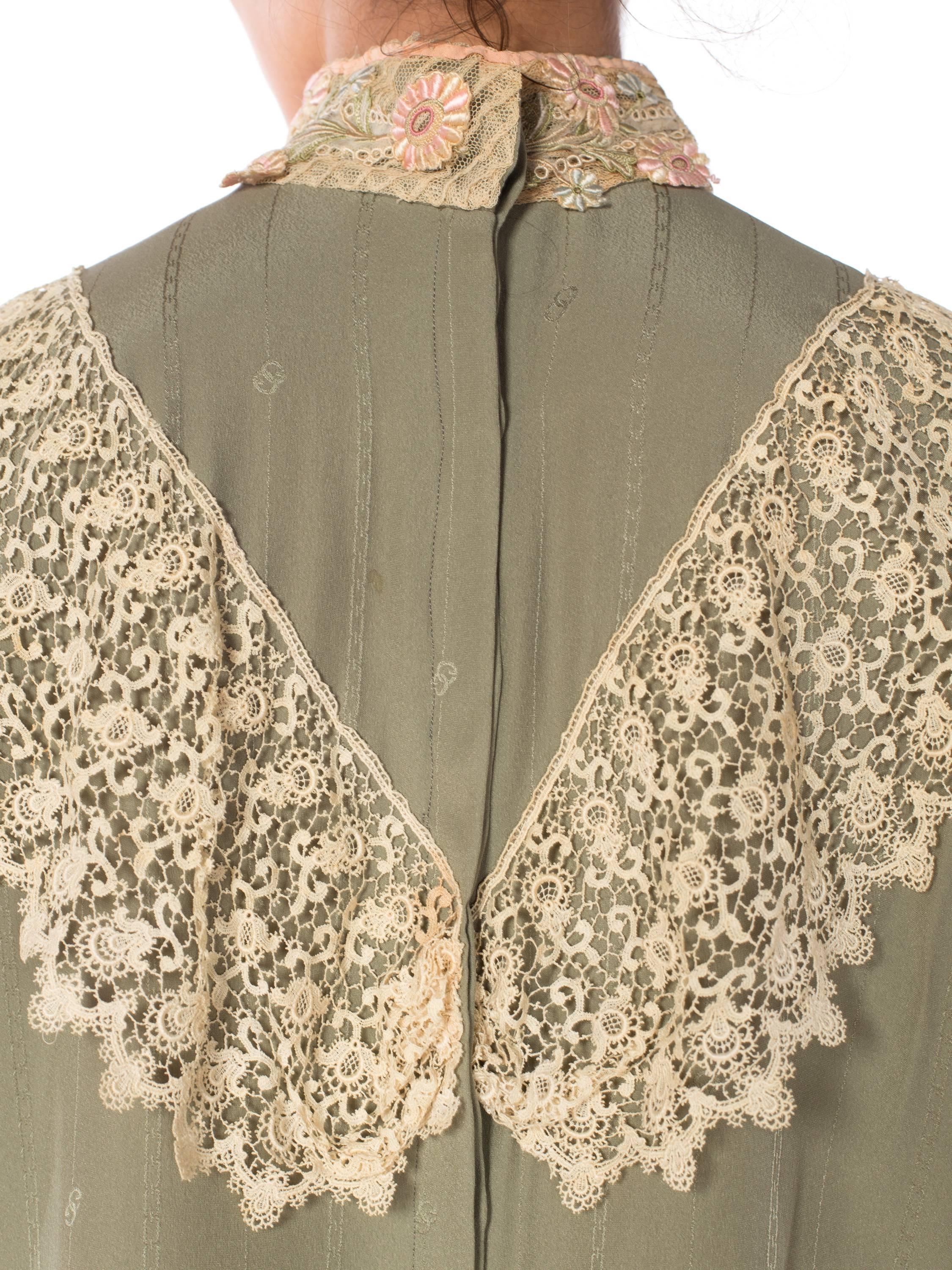 Gucci Silk Blouse with Victorian Lace Trim, 1970s  1