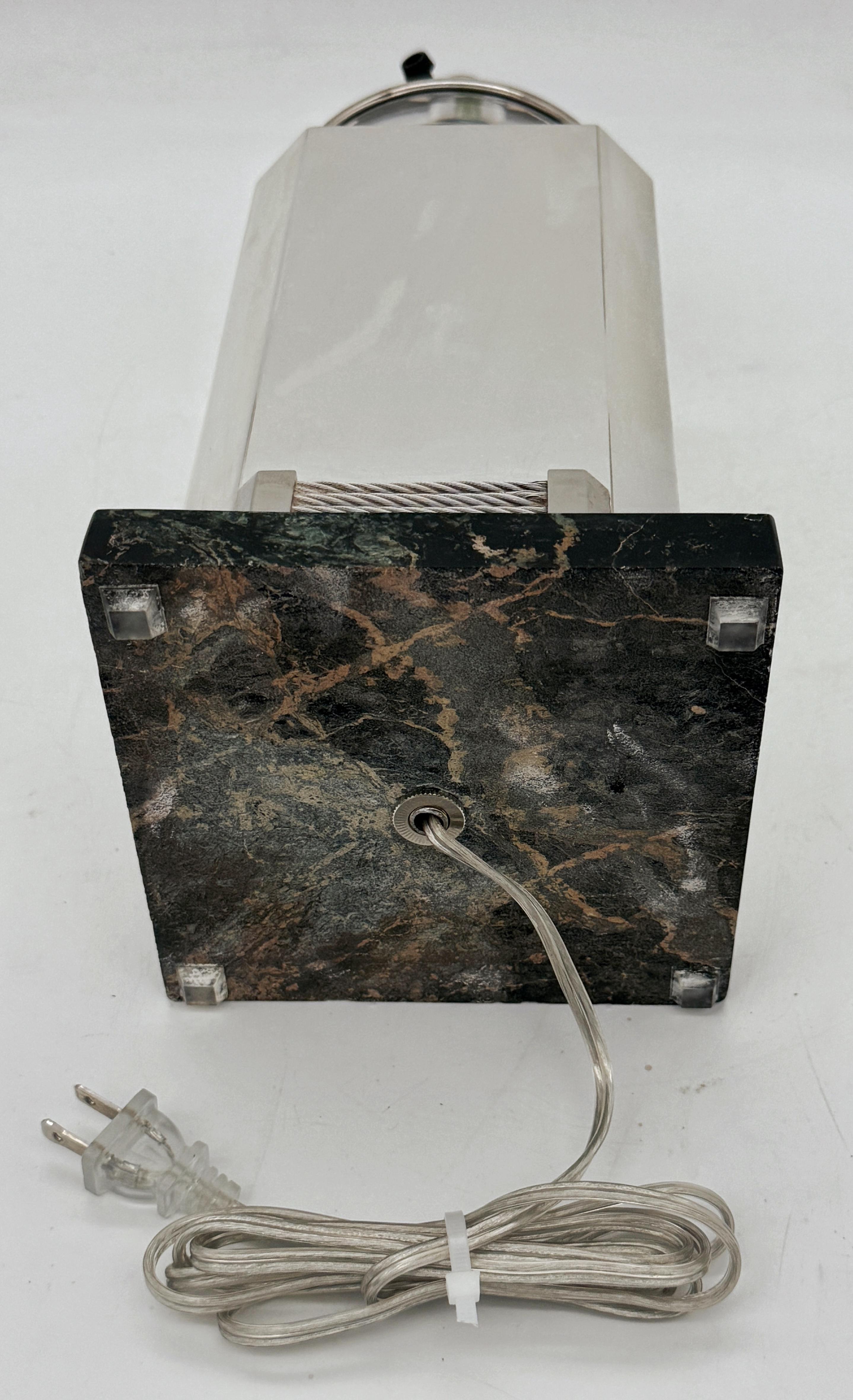 Lampada a colonna quadrata placcata in argento di Gucci degli anni '70 in vendita 4