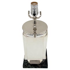 1970er Gucci Versilberte quadratische Säulenlampe