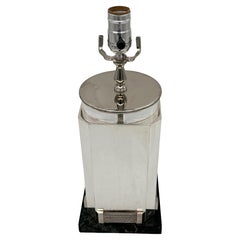 Vintage 1970s Gucci Silver-Plated Square Column Lamp