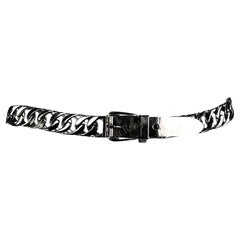 Retro 1970s Gucci Silver-Tone Metal Chain Link Waist Belt
