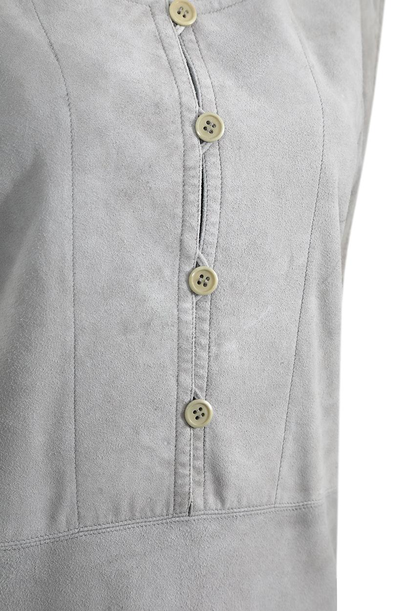1970er Gucci Kleid aus weichem grauem Wildleder im Zustand „Gut“ im Angebot in London, GB